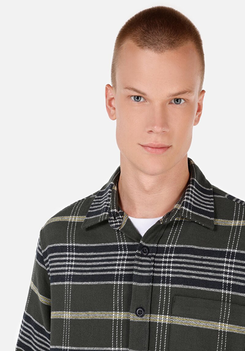 Afișați detalii pentru Camasa Cu Maneca Lunga De Barbati Kaki Comfort Fit  Cl1069964