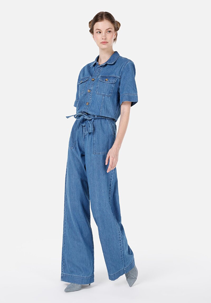 Imagine a Blugi İndigo Pentru Femei Regular Fit