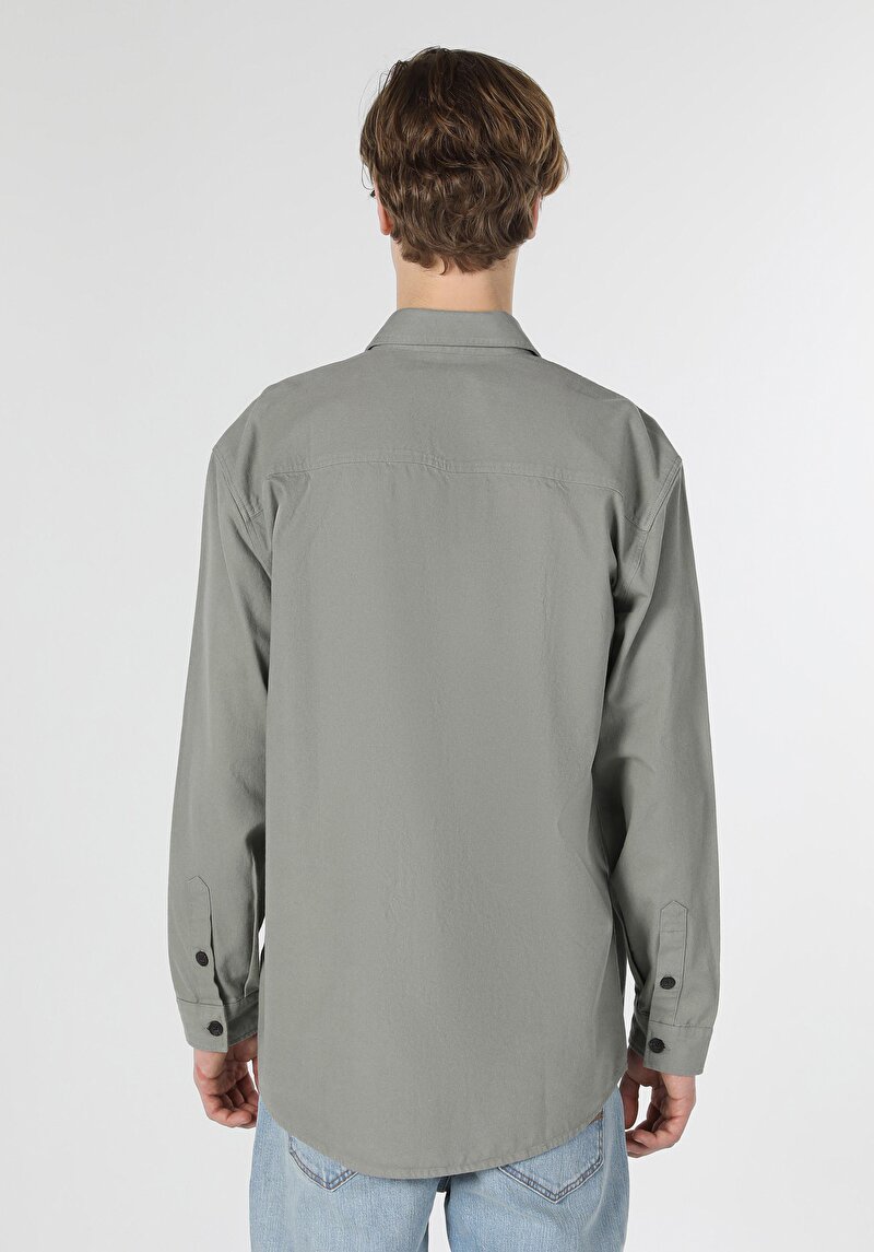 Imagine a Camasa Cu Maneca Lunga De Barbati Verde Comfort Fit Cl1057508