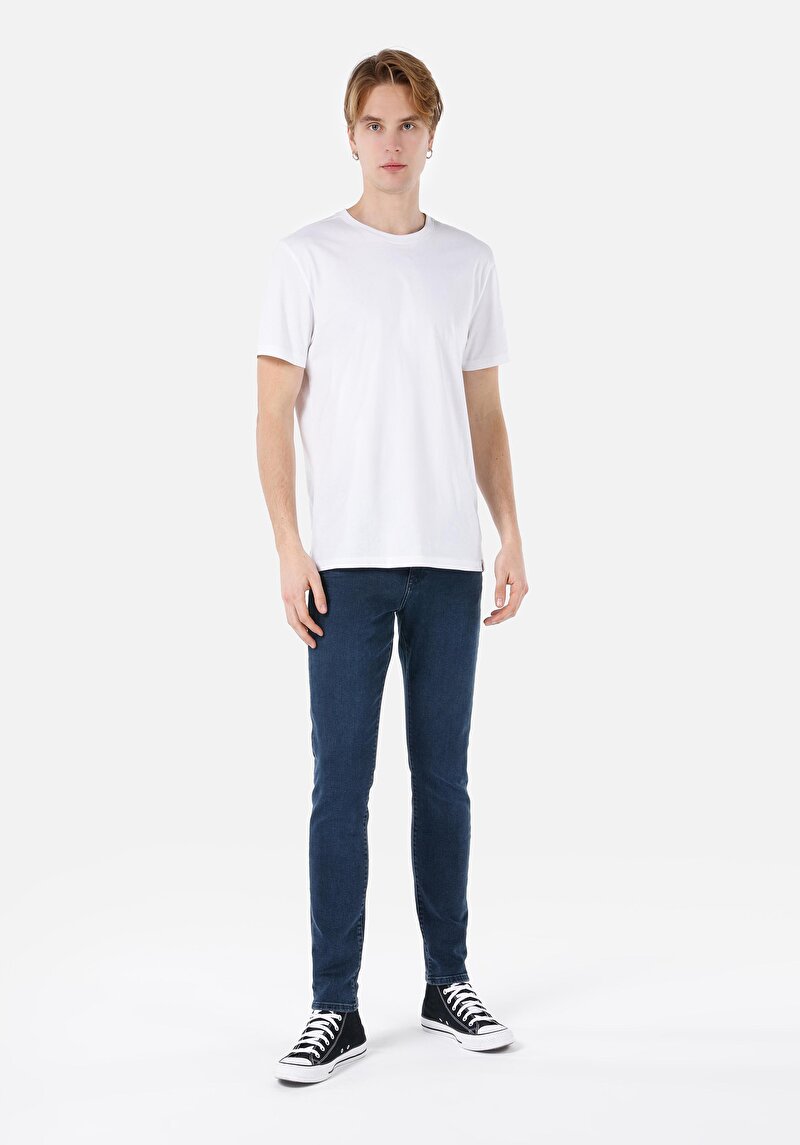 Imagine a Blugi Slim Fit Indigo Închis Pentru Bărbați