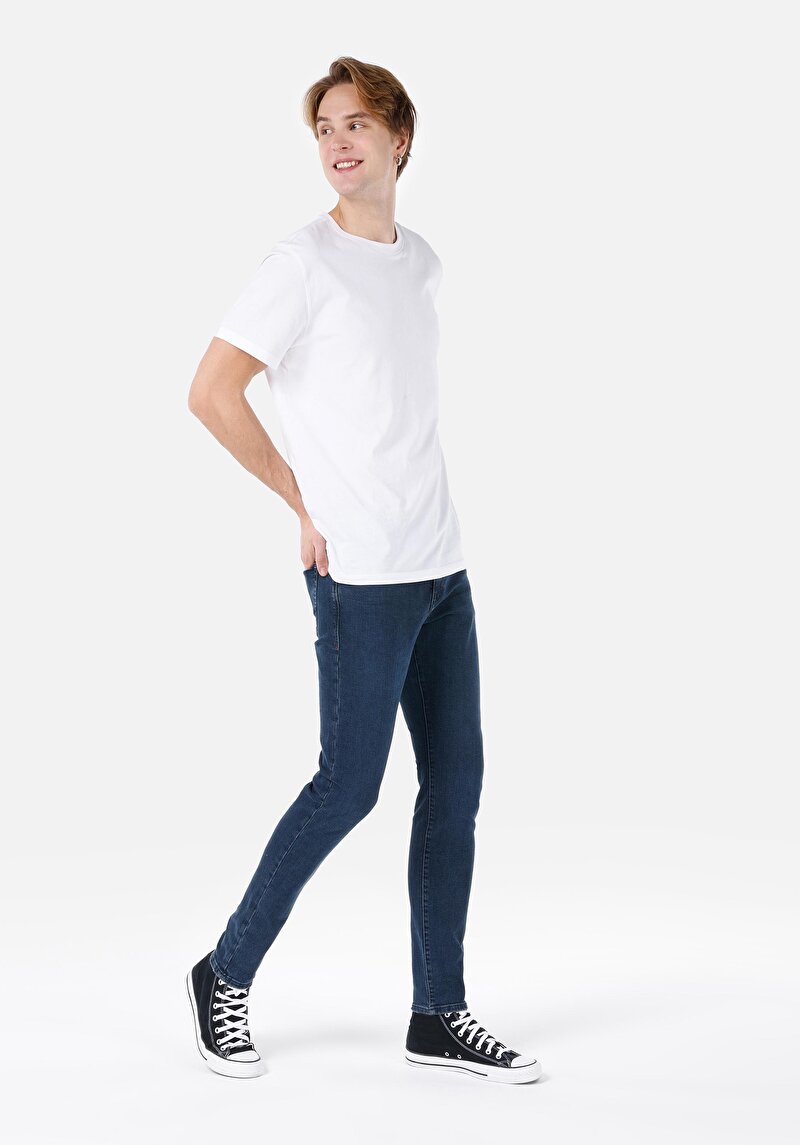 Afișați detalii pentru Blugi Slim Fit Indigo Închis Pentru Bărbați