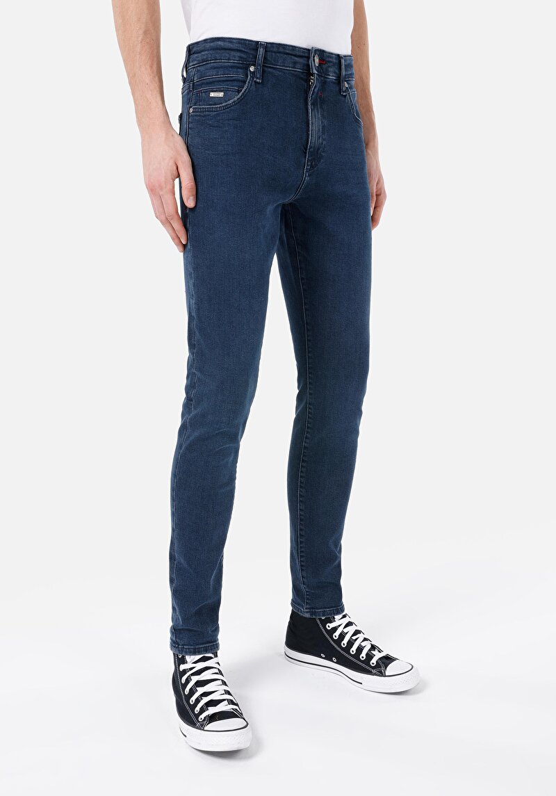 Afișați detalii pentru Blugi Slim Fit Indigo Închis Pentru Bărbați