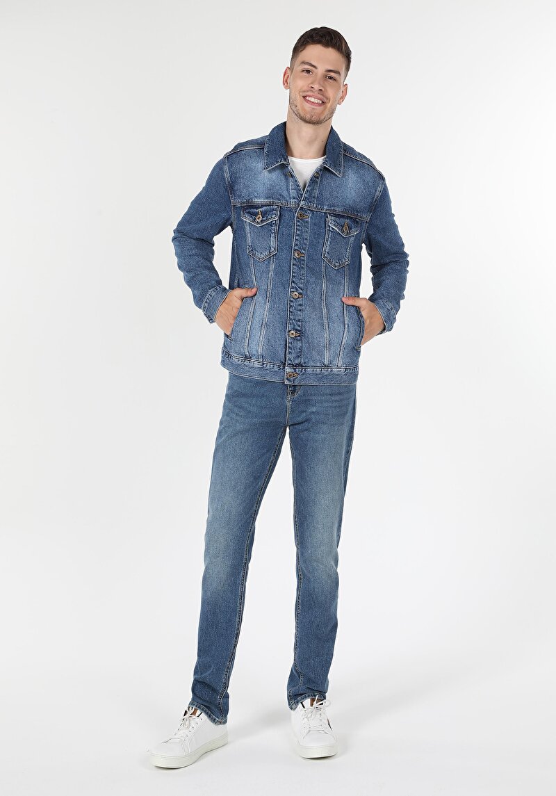 Imagine a Jacheta De Barbati Denim Regular Fit Cl1060621