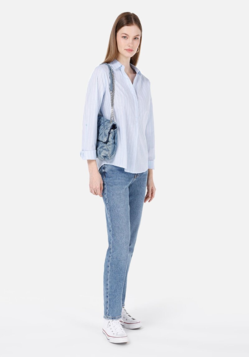 Imagine a Mom Fit Slim Leg Blugi İndigo Pentru Femei