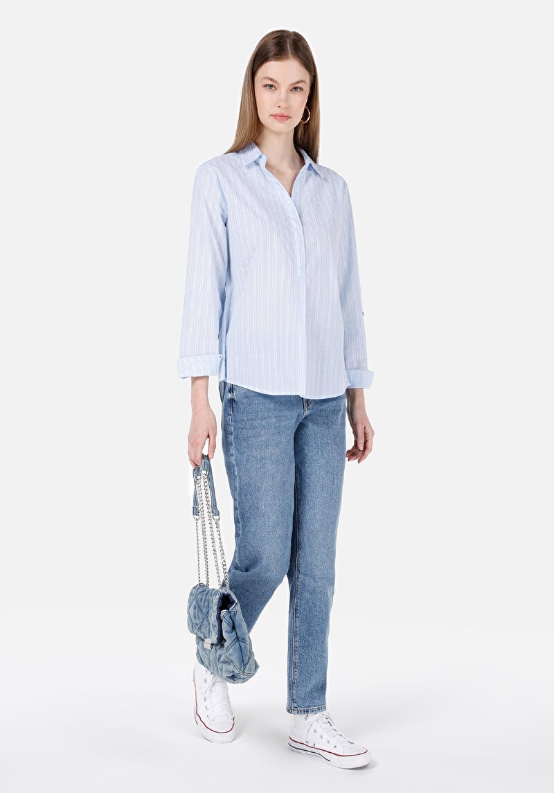 Imagine a Mom Fit Slim Leg Blugi İndigo Pentru Femei