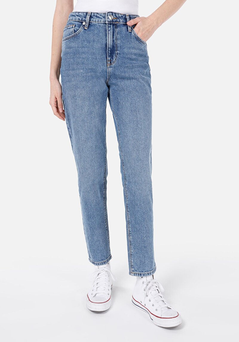 Imagine a Mom Fit Slim Leg Blugi İndigo Pentru Femei