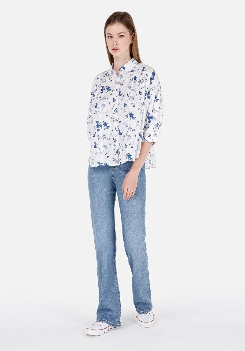 Imagine a Regular Fit Mid Waist Bootcut Blugi Verzi Pentru Femei