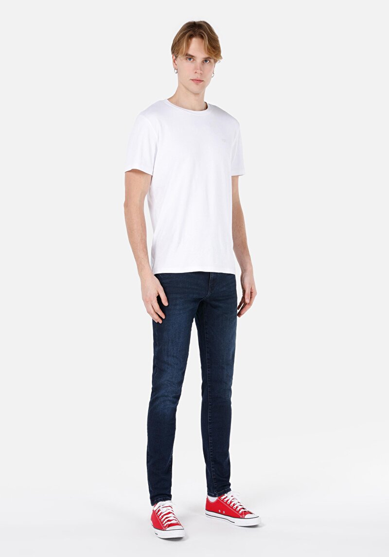 Imagine a Blugi Din Denim Pentru Bărbați Slim Fit