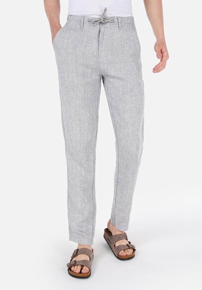 Imagine a Regular Fit Talie Medie Picior Drept Pantaloni Gri Pentru Bărbați