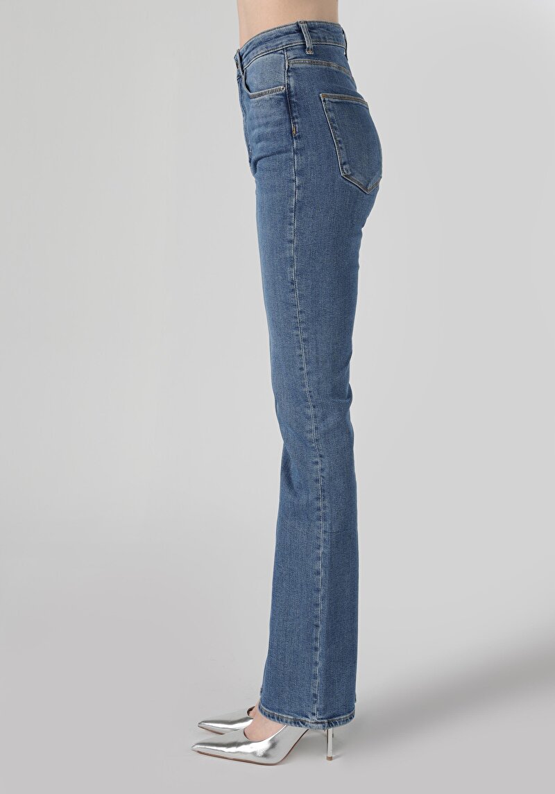 Afișați detalii pentru Pantaloni De Dama Albastru Flare 797 Adel Cl1064451