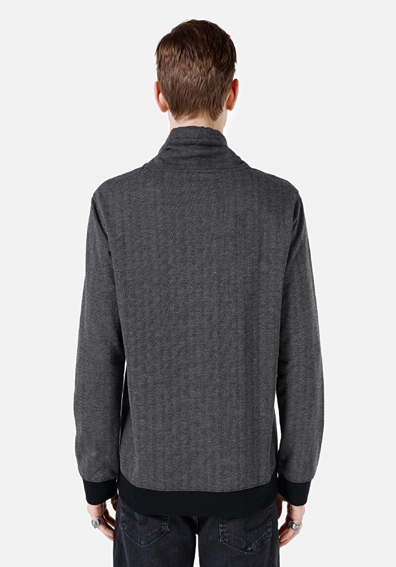 Afișați detalii pentru Tricou Cu Maneca Lunga De Barbati Negru Regular Fit  Cl1064825