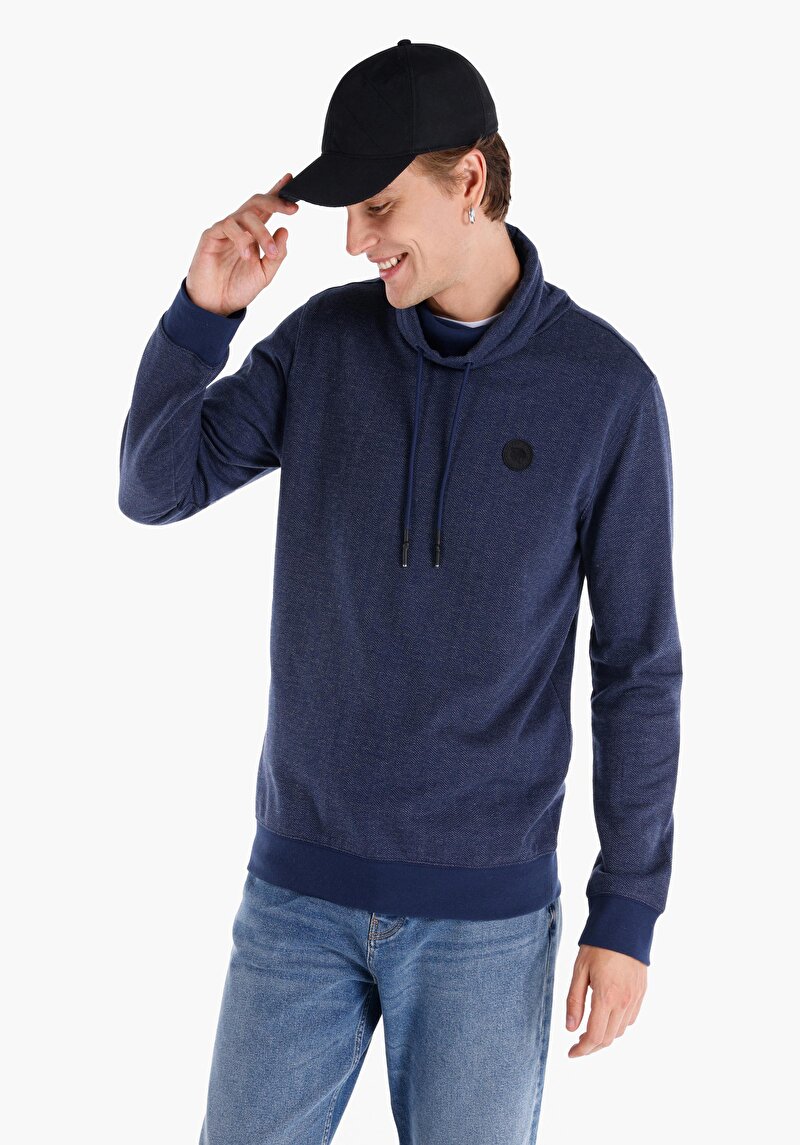 Imagine a Tricou Cu Maneca Lunga De Barbati Albastru Regular Fit  Cl1064825