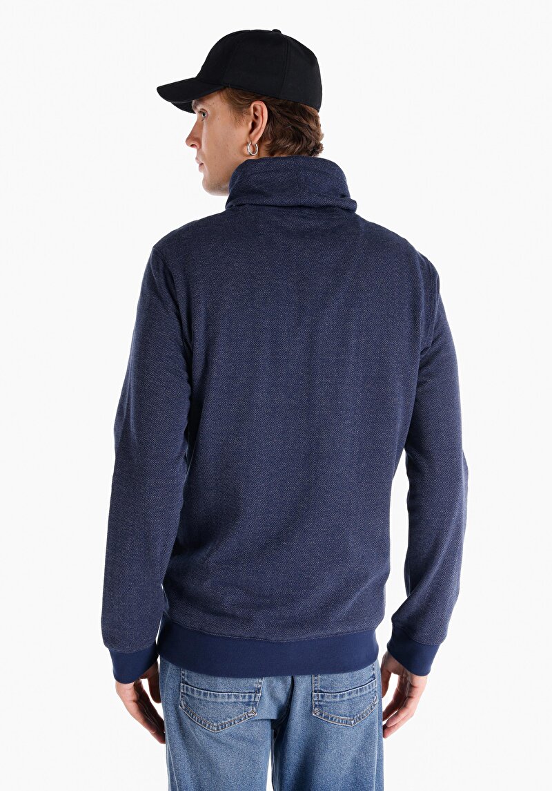 Afișați detalii pentru Tricou Cu Maneca Lunga De Barbati Albastru Regular Fit  Cl1064825