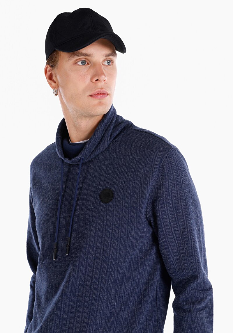 Afișați detalii pentru Tricou Cu Maneca Lunga De Barbati Albastru Regular Fit  Cl1064825