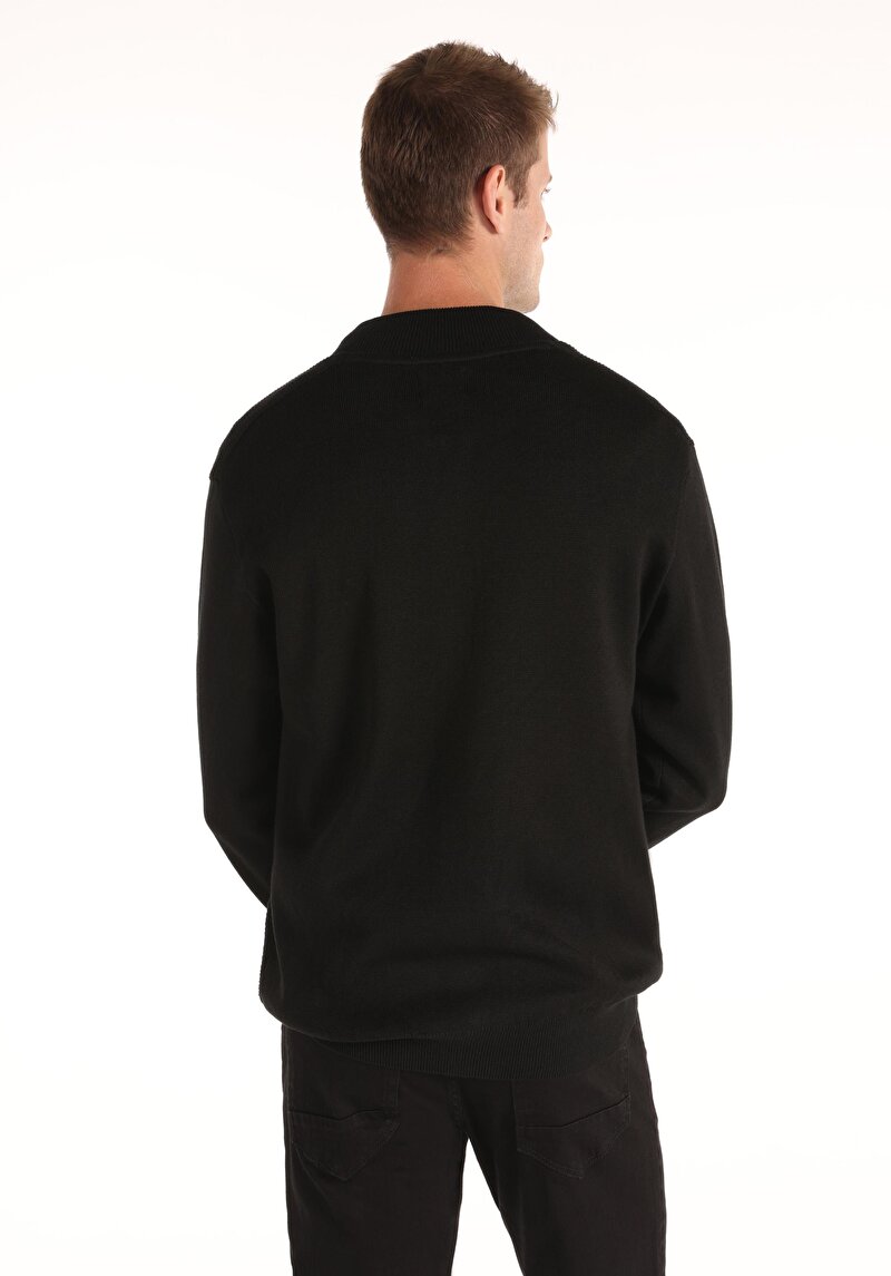 Imagine a Cardigan De Barbati Negru Regular Fit Cl1064848