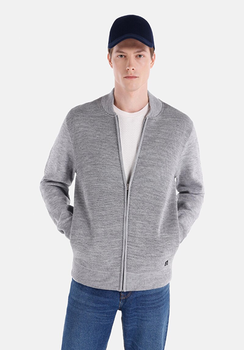 Imagine a Cardigan De Barbati Gri Regular Fit  Cl1064848