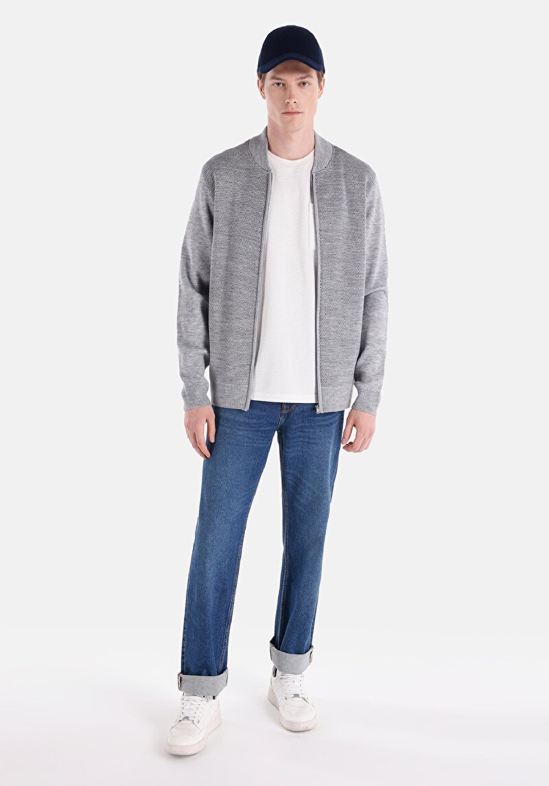 Imagine a Cardigan De Barbati Gri Regular Fit Cl1064848