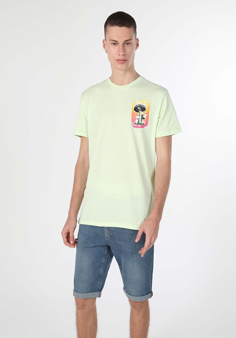 Imagine a Tricou Cu Maneca Scurta De Barbati Verde Comfort Fit  Cl1058888