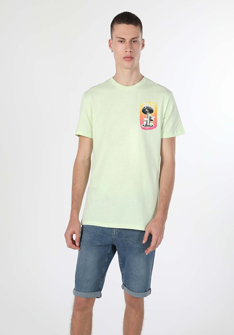 Imagine a Tricou Cu Maneca Scurta De Barbati Verde Comfort Fit  Cl1058888