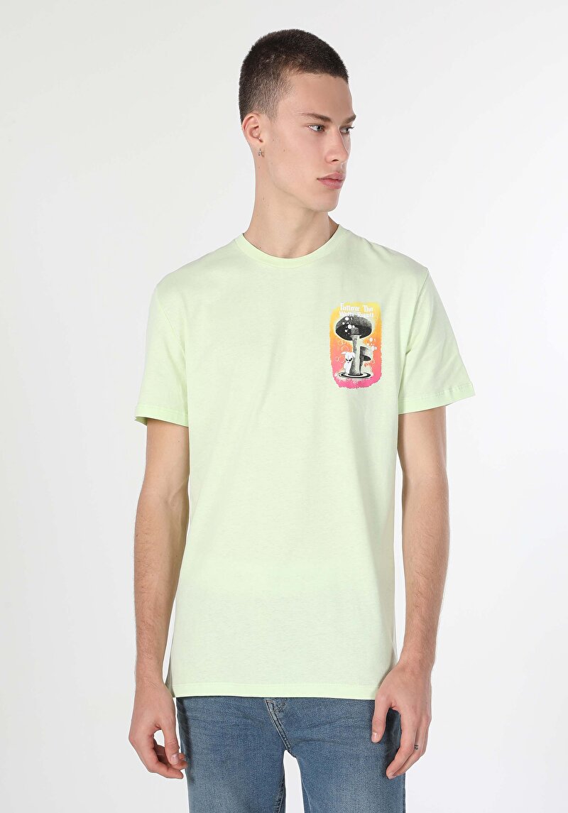 Imagine a Tricou Cu Maneca Scurta De Barbati Verde Comfort Fit  Cl1058888