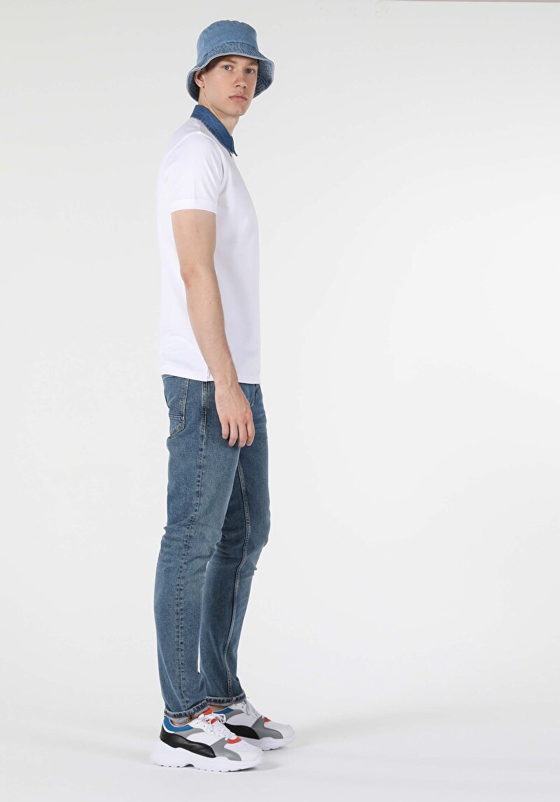 Afișați detalii pentru Tricou Polo Cu Maneca Scurta De Barbati Alb Slim Fit  Cl1033370