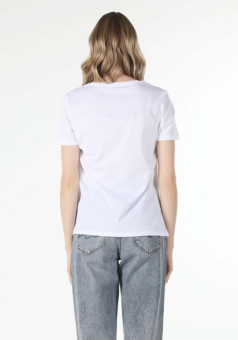 Afișați detalii pentru Tricou Cu Maneca Scurta De Dama Alb Regular Fit  Cl1059058