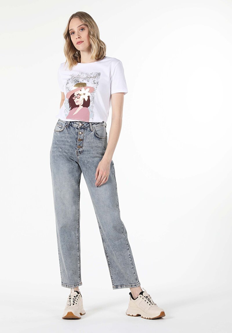 Afișați detalii pentru Tricou Cu Maneca Scurta De Dama Alb Regular Fit  Cl1059058