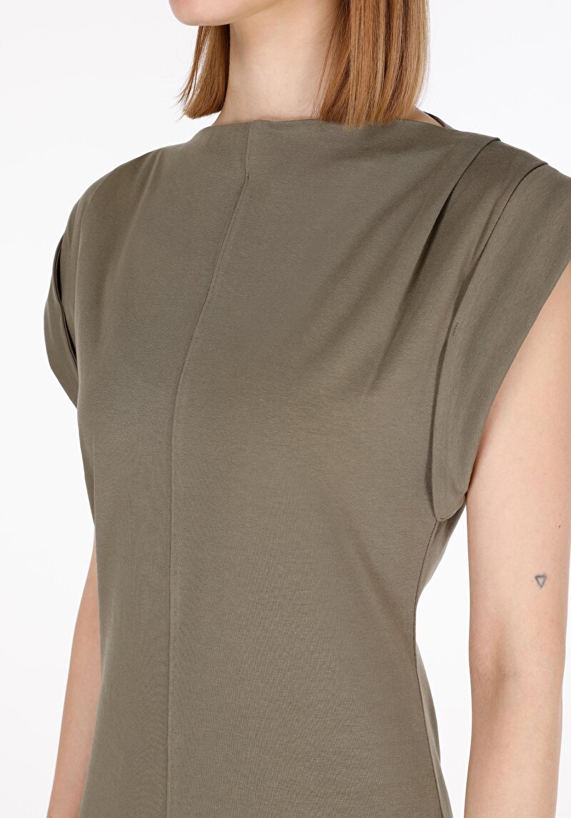 Afișați detalii pentru Rochie Slim Fit Dreaptă Pentru Femei Cu Mânecă Scurtă Verde