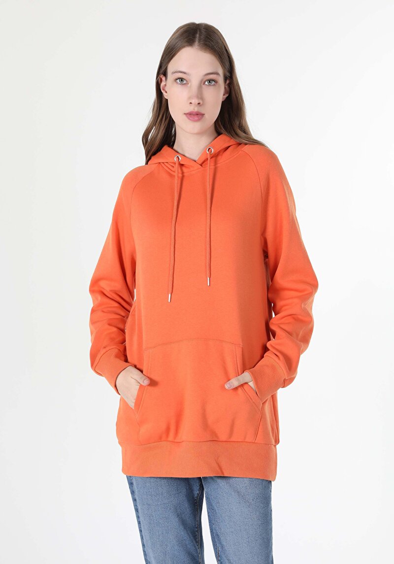 Imagine a Hanorac / Bluza De Dama Portocaliu Regular Fit Cl1045200