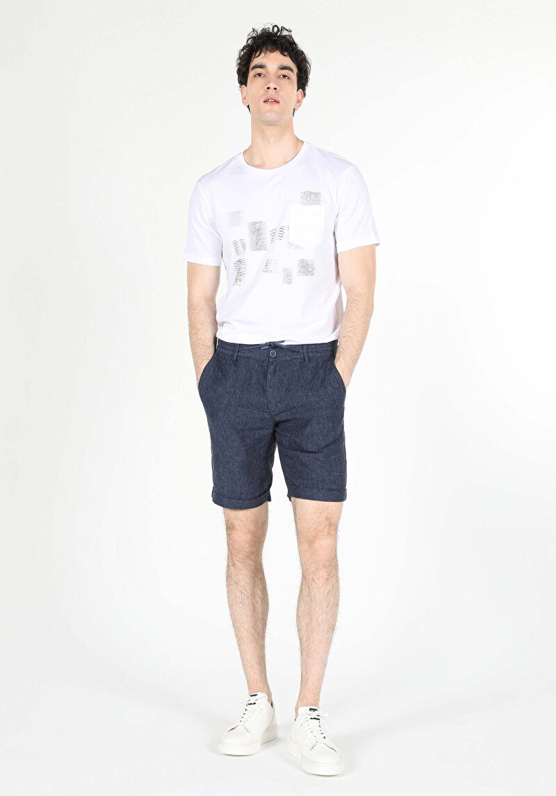 Imagine a Short / Pantaloni Scurti De Barbati Albastru Marin Regular Fit  Cl1059318