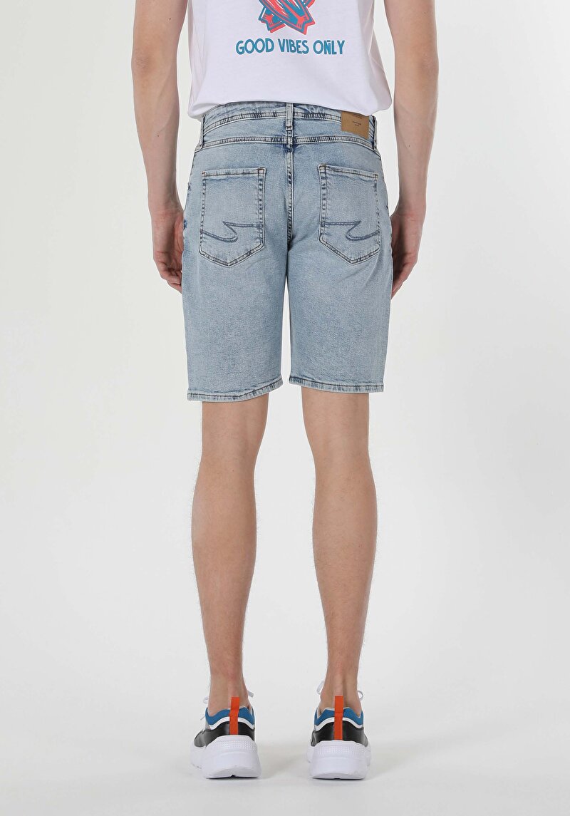 Afișați detalii pentru Short / Pantaloni Scurti De Barbati Albastru Straight Fit 044 Karl Cl1059345