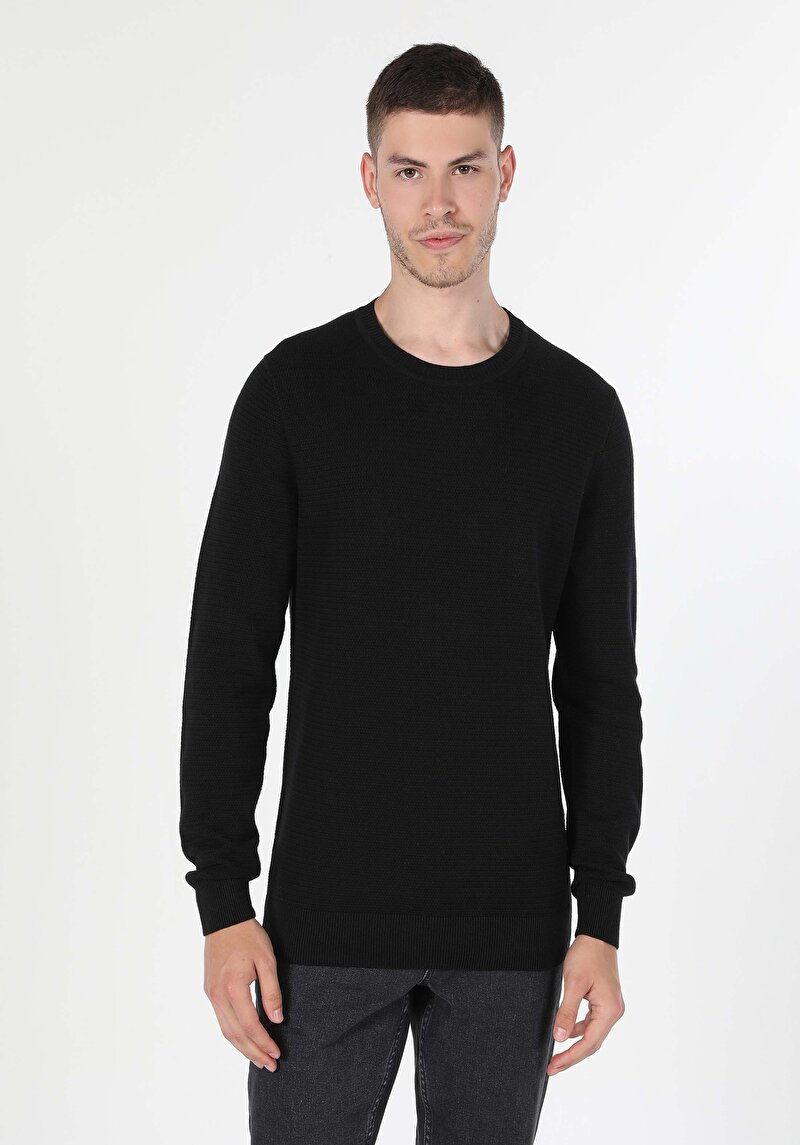 Imagine a Pulover De Barbati Negru Regular Fit Cl1046786