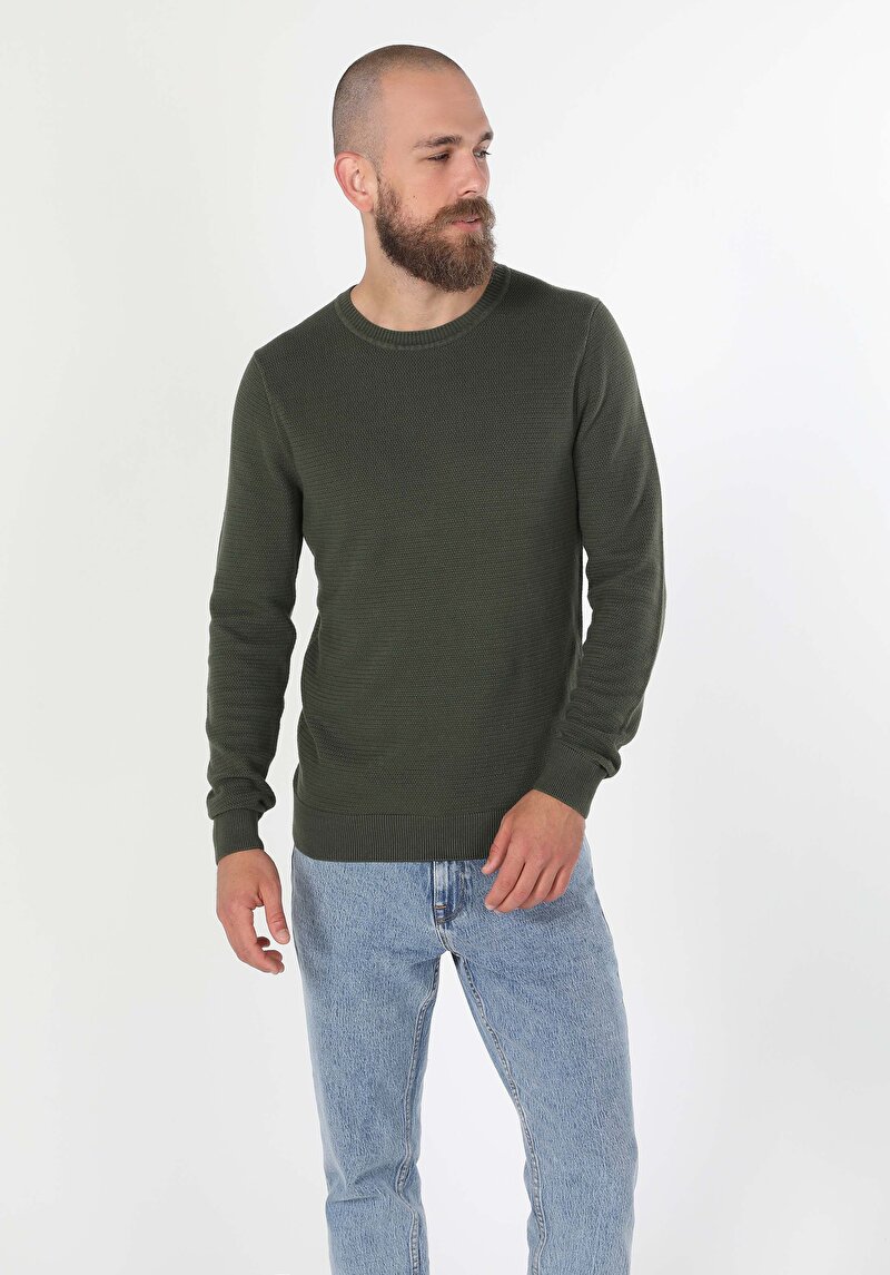 Imagine a Pulover De Barbati Kaki Regular Fit  Cl1046786