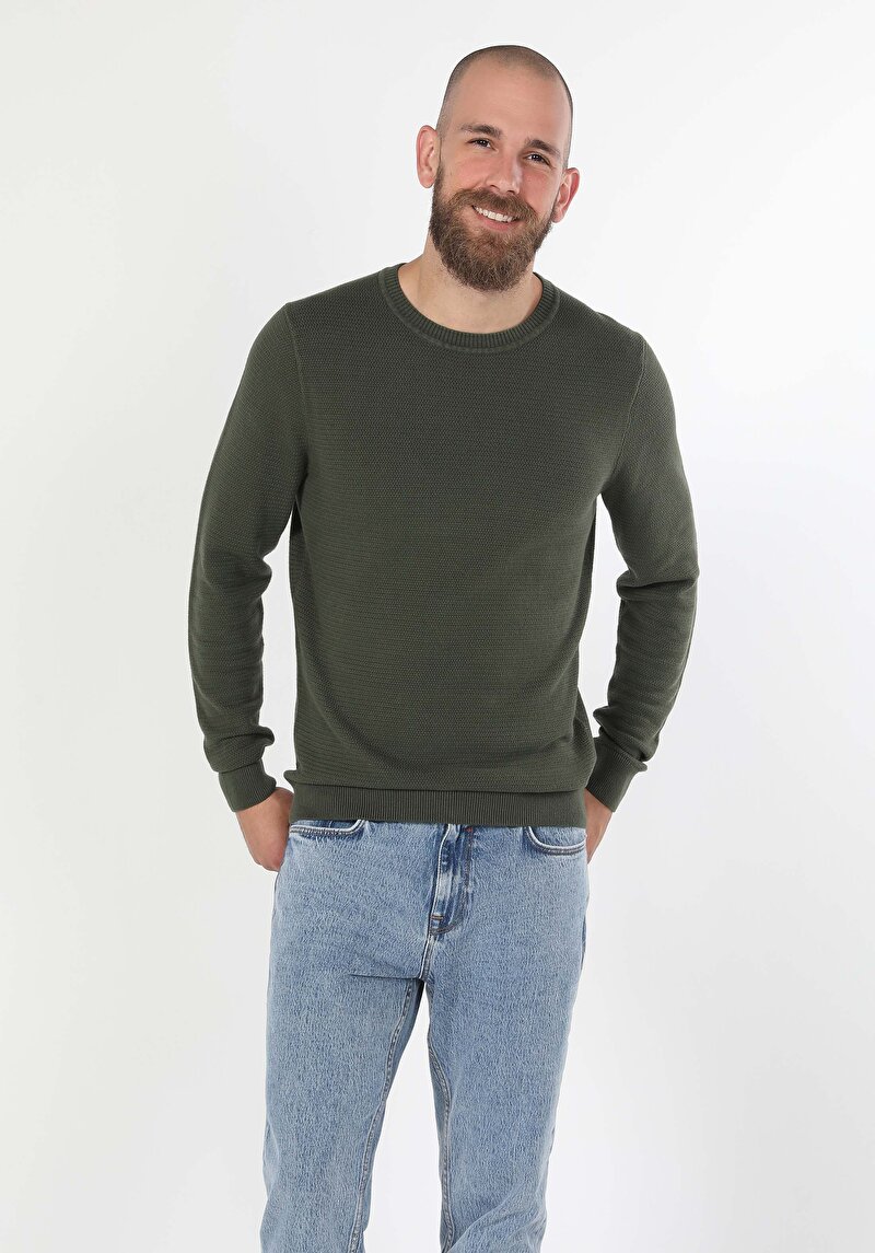 Imagine a Pulover De Barbati Kaki Regular Fit Cl1046786