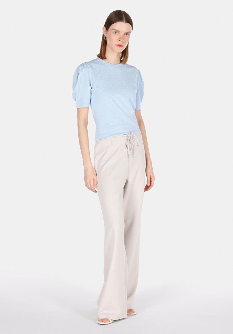 Afișați detalii pentru Slim Fit Tricou Albastru Cu Mânecă Scurtă Pentru Femei