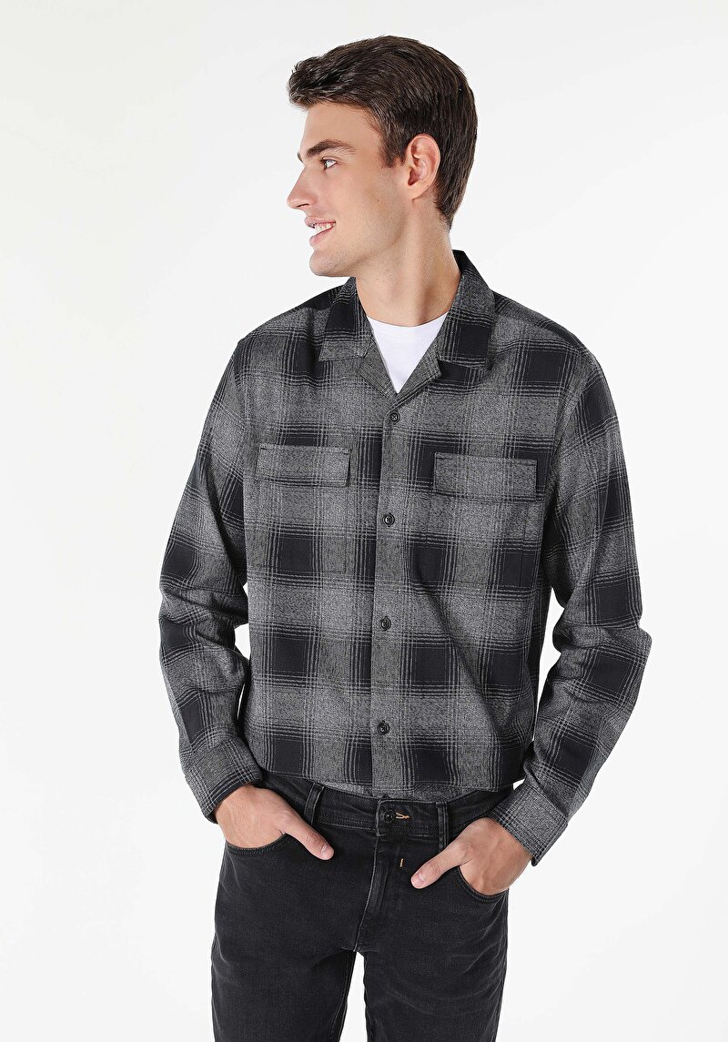 Imagine a Camasa Cu Maneca Lunga De Barbati Negru   Cl1049917