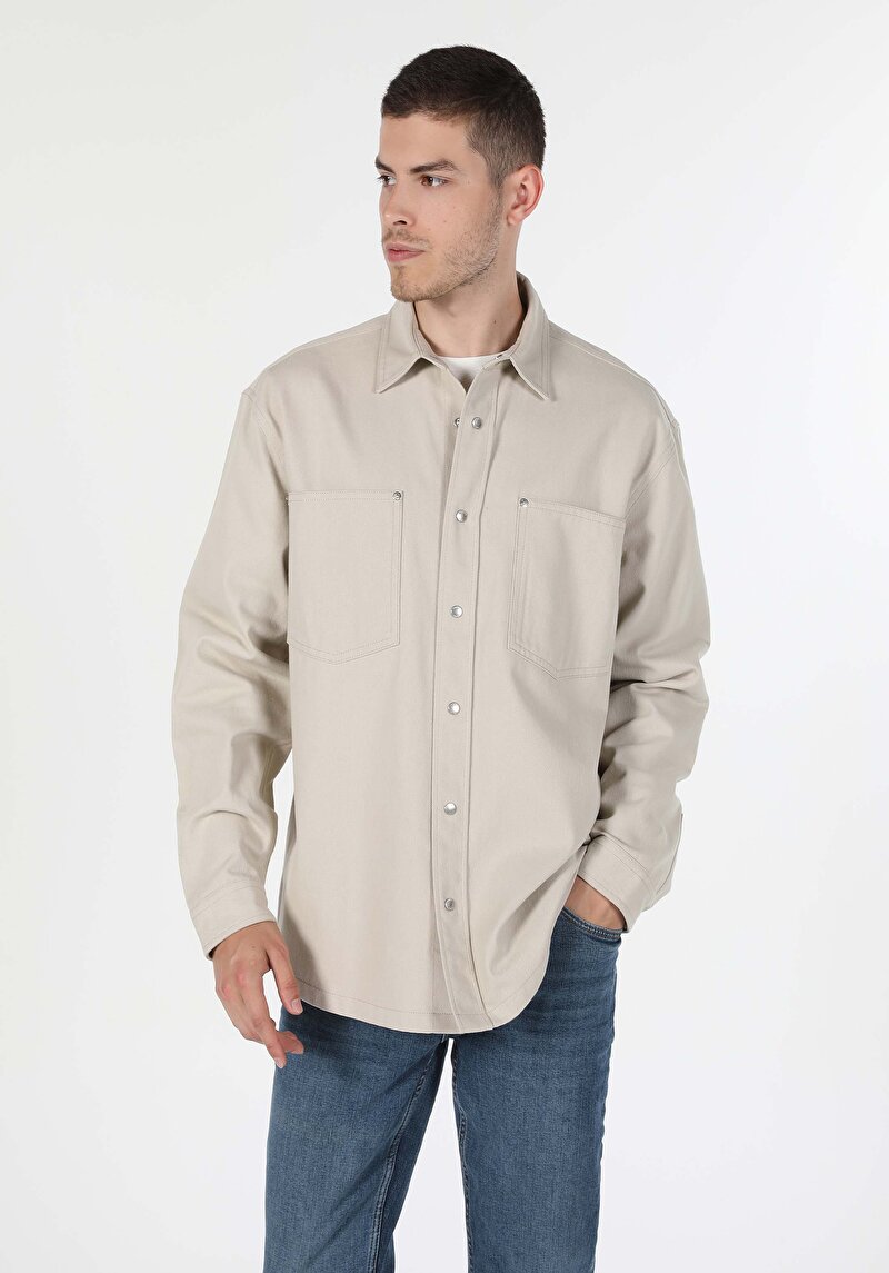 Afișați detalii pentru Camasa Cu Maneca Lunga De Barbati Bej Comfort Fit  Cl1059808