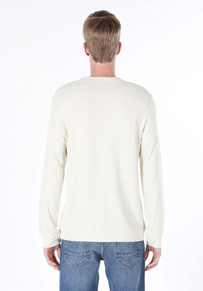 Imagine a Tricou Cu Maneca Lunga De Barbati Bej Regular Fit Cl1059906