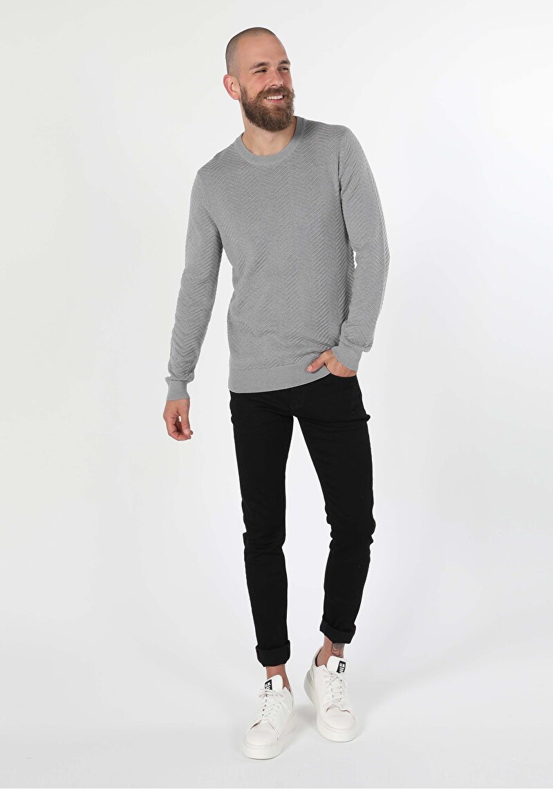 Imagine a Pulover De Barbati Gri Regular Fit  Cl1059924