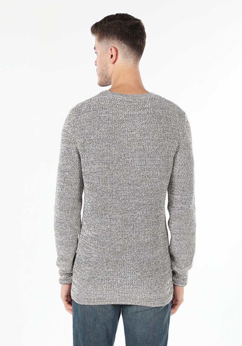 Imagine a Pulover Slim Fit Jacquard Jacquard Pentru Bărbați Bej