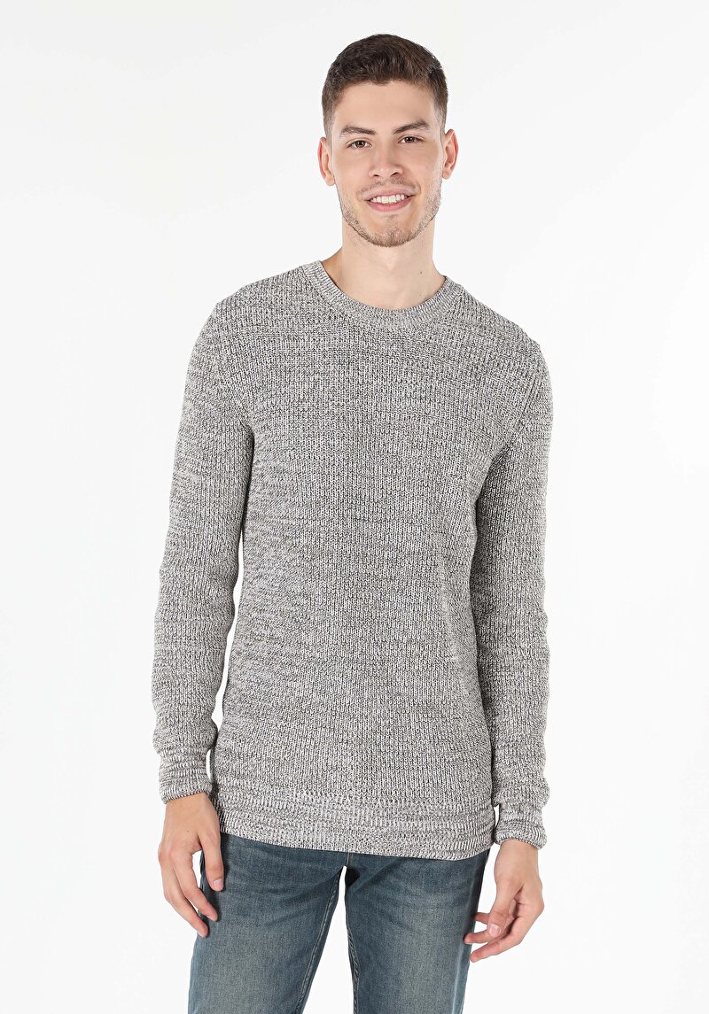 Afișați detalii pentru Pulover Slim Fit Jacquard Jacquard Pentru Bărbați Bej