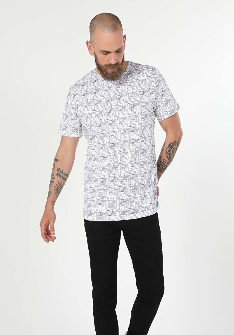 Imagine a Tricou Cu Maneca Scurta De Barbati Alb Regular Fit  Cl1059972