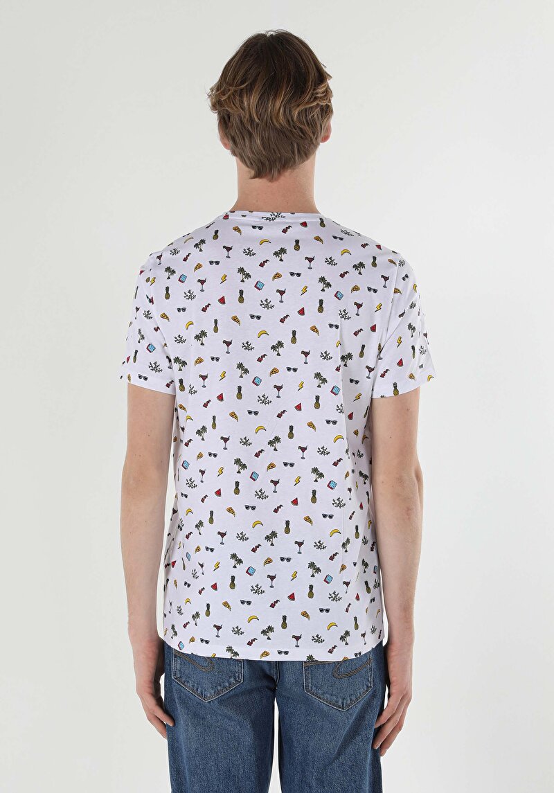 Imagine a Tricou Cu Maneca Scurta De Barbati Alb Regular Fit Cl1054892