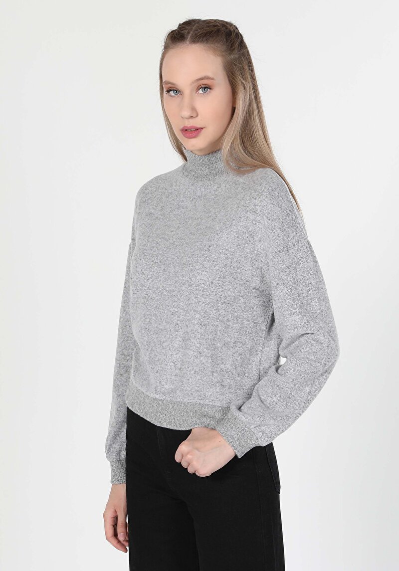 Afișați detalii pentru Tricou Cu Maneca Lunga De Dama Gri Regular Fit  Cl1055475