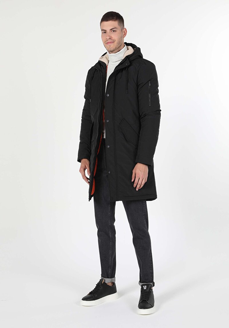 Imagine a Palton De Barbati Negru Regular Fit Cl1055715