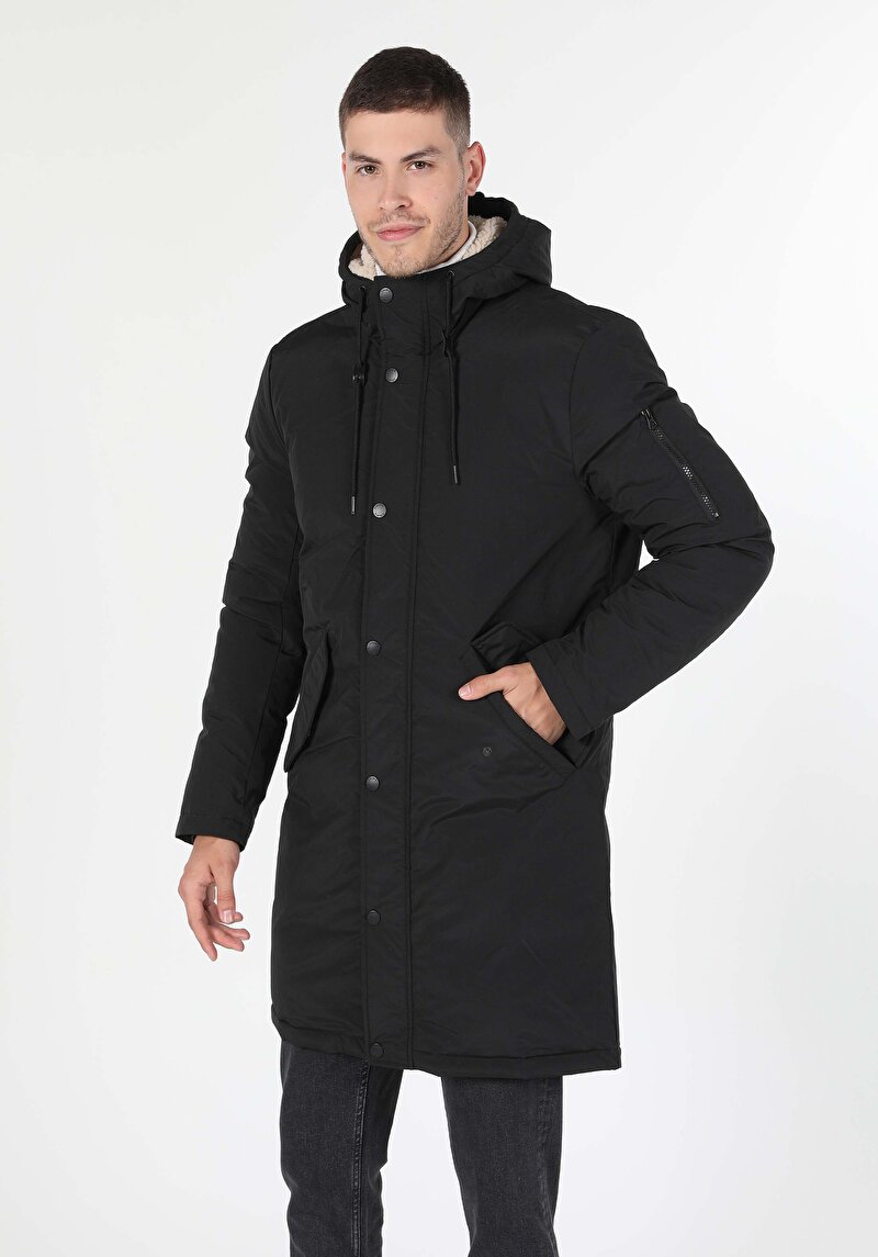 Imagine a Palton De Barbati Negru Regular Fit Cl1055715