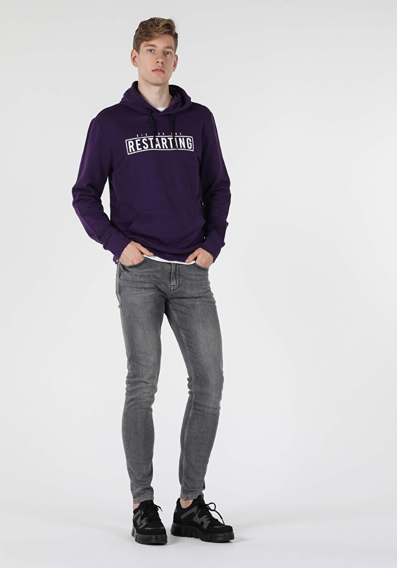 Imagine a Hanorac / Bluza De Barbati Mov Regular Fit  Cl1056667