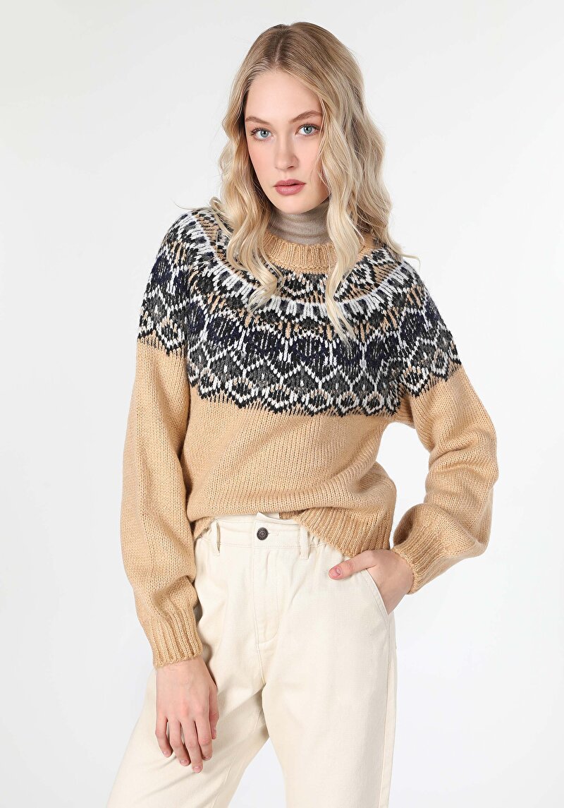 Imagine a Pulover De Dama Bej Regular Fit Cl1061362