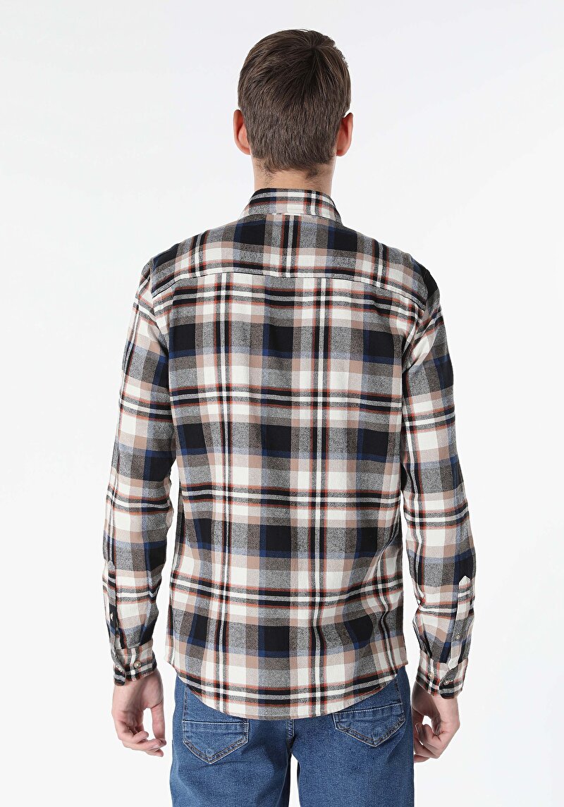 Afișați detalii pentru Camasa Cu Maneca Lunga De Barbati Bej Slim Fit  Cl1061370