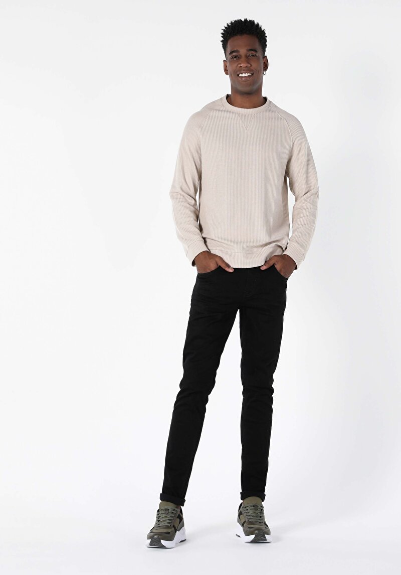 Afișați detalii pentru Tricou Cu Maneca Lunga De Barbati Bej Regular Fit  Cl1057263